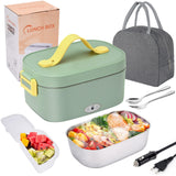 1 x RAW Customer Returns XREXS Electric Lunch Box 75W, Food Warmer Car 3 in 1 12V 24V 220V , 1.5L Stainless Steel Lunch Box Electric Lunch Box Truck Household Camping, Portable Bento Heating Lunch Box with Fork, Spoon - RRP €23.8