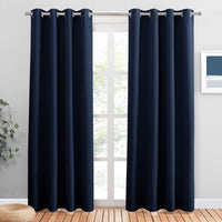 1 x RAW Customer Returns PONY DANCE Bedroom Curtains and Drapes 2 Pieces H 200 x W 140 cm Blackout Curtains with Eyelets Window Curtain Opaque Thermal Curtain, Dark Blue - RRP €44.95