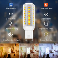 6 x RAW Customer Returns Wi-Fi Smart G9 LED lamps, compatible with Alexa Google Home, AC 230V continuously dimmable, 2700K-6500K, brightness adjustable 1 -100 , 0.4-4W, 40LM-400LM, timer function G9 intelligent LED light bulb, pack of 2 - RRP €127.02