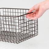 1 x RAW Customer Returns mDesign all-purpose metal wire basket flexible storage basket for the kitchen, pantry etc. 30.5 cm x 15.2 cm x 15.2 cm compact wire basket with handles bronze - RRP €20.45