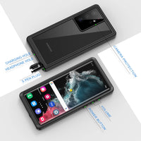 1 x RAW Customer Returns Lanhiem Compatible with Samsung Galaxy S22 Ultra Case, IP68 Waterproof Cell Phone Case Samsung S22 Ultra 360 Degree Protective Case, Shockproof Dustproof Outdoor with Built-in Screen Protector, Black - RRP €23.99