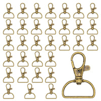 1 x RAW Customer Returns ZHOUSTOU Pack of 30 Key Rings Macrame Key Rings Carabiner Bronze Small Swivel Lock Carabiner Hook with Swivel D Ring with Carabiner 20 mm Inner Width  - RRP €11.09