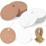 4 x Brand New HAKACC 200 pieces cards for writing on, brown and white handmade paper tags with string gift tags kraft paper labels for wedding gifts - RRP €28.16