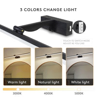 1 x RAW Customer Returns MantoLite Adjustable Color Temperature Picture Wall Lights, 16W 80CM Black Vanity Bathroom Wall Light Adjustable Wall Sconce Lighting Fixture Bedside Table Cosmetic Mirror Light - RRP €88.99