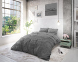 1 x RAW Customer Returns Sleeptime bed linen 3-piece 200cm x 200 cm - Good Night My Darling - soft non-iron duvet covers with zip - gray cotton bed linen set - 2x pillowcases 80x80cm - RRP €30.2