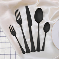 1 x RAW Customer Returns Cutlery set for 6 people, Bettlife Black 30-piece cutlery set, monobloc knife, polished stainless steel, dishwasher safe - RRP €31.24