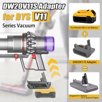 23 x RAW Customer Returns V11 Battery Adapter for Dyson V11 Vacuum Cleaner, for Dewalt 20V 60V Lithium Battery Compatible with for Dyson V11 Absolute, Dyson V11 Complete, Dyson V11 Fluffy Battery Clearner Not Fit Button Installation Type  - RRP €904.13