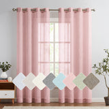 1 x RAW Customer Returns TOPICK Voile Curtain with Eyelets Sheer Curtains Transparent Gauze Curtain Pair Eyelet Curtains for Living Room Bedroom 245 cm x 140 cm H x W Pink - RRP €28.22