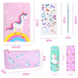 1 x RAW Customer Returns Faburo Unicorn Stationery, 20pcs Unicorn Pens, Cute Gift, 1 Notebook for School Supplies, 6pcs Stickers Gift Birthday Kids Girls - RRP €16.8