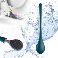 2 x Brand New Flexible Silicone Toilet Brush, Silicone Toilet Brush, Silicone Toilet Brush with Dish and Container, Quick Cleaning, Modern Toilet Brush, for Bathroom Blue  - RRP €38.4