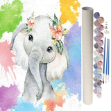 3 x Brand New Aoisyesbig -Painting by numbers for adults.Painting by numbers for ages 7 and up girls-White Elephant-DIY oil painting wrinkle-free without frame - 3 brushes and high quality acrylic paint, 40 x 50cm - RRP €90.0