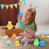 2 x Brand New Hoarosall Easter gifts for children, 12 pieces of Easter eggs for filling with building blocks on the theme of Easter, plastic Easter eggs 8.5 cm x 6 cm for Easter basket fillers, Easter eggs, decoration, Easter egg hunt  - RRP €36.28