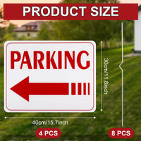 2 x Brand New 4pcs Event Parking Signs with Stakes, 30x40cm Double Sided Event Parking Sign with Arrow Outdoor Event Parking Signs - RRP €38.4