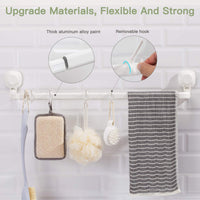 1 x RAW Customer Returns Luxear Adjustable towel holder with suction cup without drilling, 64cm 36cm towel rail wall with 5 removable towel hooks, max 10 KG load capacity, reusable bath towel holder for bathroom kitchen - RRP €15.12