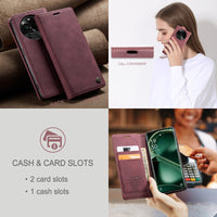 1 x Brand New JMstore case compatible with Oppo Find X6, leather flip protective case wallet cell phone case with credit card stand function red  - RRP €20.4