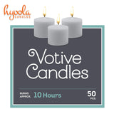 1 x RAW Customer Returns Hyoola votive candles - candles with long burning time 10 hours - container candles in glass unscented - package 50 white small candles - made in Europe - RRP €20.4