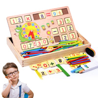 12 x Brand New Montessori math toys, math toy material made of wood, educational toy for children with chalkboard, counting sticks, learning numbers arithmetic aid, math toy counting sticks - RRP €230.4