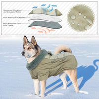 1 x Brand New Katzinst Dog Coat, Waterproof Dog Coat with Paws Reflective Clothing Medium Size Dog Coat with Abdominal Protection Winter Clothes French Bulldog, M - RRP €34.0