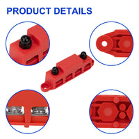 1 x RAW Customer Returns Busbar 12V-48V DC Busbar Distribution Block Busbar 250A Power Distribution Block with 4 x M10 Connection Bolts for Car RV Boat Red Black 2 Pieces - RRP €26.59