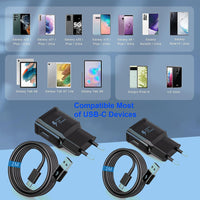 1 x RAW Customer Returns 2-Pack USB Charger, Fast Charger with 2M Charging Cable, Type C Mobile Phone Power Supply Adapter for Samsung Galaxy A13 A14 A20e A23 A32 A33 A34 A40 A51 A53 S8 S9 S10 S20 S21 FE Ultra Plus Z Flip3 Z Fold2 5G - RRP €18.68