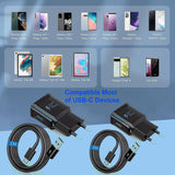 1 x RAW Customer Returns 2-Pack USB Charger, Fast Charger with 2M Charging Cable, Type C Mobile Phone Power Supply Adapter for Samsung Galaxy A13 A14 A20e A23 A32 A33 A34 A40 A51 A53 S8 S9 S10 S20 S21 FE Ultra Plus Z Flip3 Z Fold2 5G - RRP €18.68