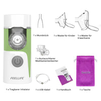 1 x RAW Customer Returns FEELLIFE inhaler for children adults - Quiet inhaler for babies - Portable, light effective for respiratory diseases - Music function, 2 medicine cups included - RRP €46.38