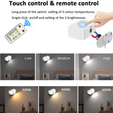 5 x Brand New LED wall light indoor, XRR 1 piece rechargeable wall lamp with remote control 360 rotatable touch control bedside lamp 3 brightness and 3 color wall light for bedroom kitchen bathroom black  - RRP €81.65