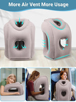 1 x RAW Customer Returns Maliton travel pillow, neck pillow airplane inflatable, foldable portable comfortable travel pillow, supports the head and protects the cervical spine neck pillow for airplanes, trains, car journeys, gray - RRP €19.99