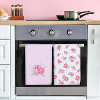 1 x RAW Customer Returns Arquiel Kitchen Towels Cotton 4 Pieces, Tea Towels 100 Cotton Pink Flower Kitchen Towel Set Multi-Purpose High Quality Kitchen Drying Towel Bar Towels 50 x 70CM - RRP €23.18