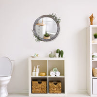 1 x RAW Customer Returns Round Wall Mirror 30cm Rustic Small Circle Mirror for Bathroom, Round Mirror Farmhouse Home Mirror Wooden Frame Mirror for Living Room, Bedroom, Dorm, Entryway and More - RRP €20.16