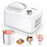 1 x RAW Customer Returns Homtone Ice Cream Maker 0.8L with Compressor 100W Ice Cream Maker without Pre-freezing, Ice Cream Making, Ice Cream, Sorbet, Shakes, Smoothies, White Ice Cream - RRP €135.95