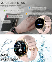 1 x RAW Customer Returns HOAIYO Smartwatch Women with Telephone Function, 1.32 Inch Fitness Watch Wristwatch Sports Watch with Heart Rate Monitor, Pedometer, Calories, IP68 Waterproof Fitness Tracker Pink, 1.32  - RRP €29.99