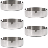 16 x Brand New Juvale Round Ashtray for Cigarettes and Cigars for Home 10.2 cm, Stainless Steel, Pack of 5  - RRP €364.8