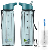 1 x RAW Customer Returns HYDRATE 2.ONE drinking bottle with straw Bpa-free 750ml with cleaning brushes Tritan water bottle leak-proof Reusable sports bottle for adults and children, school - RRP €14.87