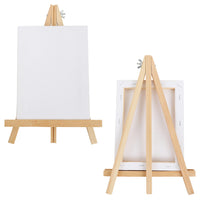 1 x RAW Customer Returns Belle Vous Mini Canvas with Wooden Picture Mount Stand Table Easel 4 Pack - L 20 cm x W 15 cm - Pre-Stretched, Primed Blank Canvas - With Canvas Stand for Kids, Arts Crafts - RRP €30.43