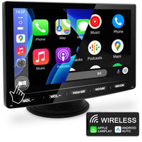 1 x RAW Customer Returns  IMPROVED URVOLAX Wireless Apple Carplay Android Auto, 7 inch HD IPS Portable Touchscreen Carplay Display, Car Play Monitor Supports Bluetooth 5.0 AUX FM GPS Navi Airplay Mirror Link 12-24V - RRP €152.32