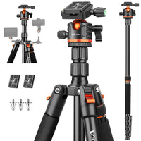 1 x RAW Customer Returns Victiv 78.7 200cm Camera Tripod, Lightweight and Compact Aluminum Travel Reflex Camera Tripod, 360 Panoramic Mobile Phone Tripod, Photography Tripod, Video Monopod Tripod for Canon Nikon Sony - RRP €58.99