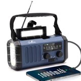 1 x RAW Customer Returns Portable solar radio, dynamo crank emergency radio with 10000mAh power bank for USB connection, battery-operated AM FM radio, 3 modes LED flashlight, loud SOS siren, best outdoor camping survival kit - RRP €32.72