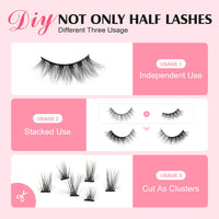 2 x RAW Customer Returns Parriparri Half Eyelashes Natural False Eyelashes 10 Pairs Cat Eye Lashes Lightweight Half Eyelashes Reusable Artificial Eyelashes 3D Fake Lashes Cateye - RRP €18.12