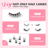 2 x RAW Customer Returns Parriparri Half Eyelashes Natural False Eyelashes 10 Pairs Cat Eye Lashes Lightweight Half Eyelashes Reusable Artificial Eyelashes 3D Fake Lashes Cateye - RRP €18.12