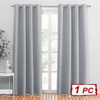 1 x RAW Customer Returns PONY DANCE Indoor Curtains Modern Curtains - Thermal Insulating Blackout Curtain Cold Curtains for Living Room Bedroom for Window with Rings 1 Piece L 132 x H 210 cm, Light Grey - RRP €23.95