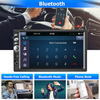 1 x RAW Customer Returns Hikity Double Din Car Radio Apple CarPlay Android Auto Car Radio Bluetooth with 7 Inch Screen Car Radio Touch Display with Mirror Link FM Radio Bluetooth SWC External Microphone Rear View Camera - RRP €79.01