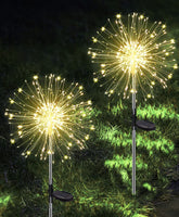 1 x RAW Customer Returns Joysing garden decoration solar garden light outdoor, 2 pieces 150 LED solar lights fireworks, 8 modes solar dandelion garden plug waterproof solar lamps for garden balcony terrace - warm white - RRP €23.35