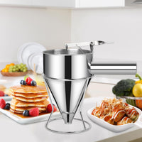 1 x RAW Customer Returns Sopito Batter Dispenser, 600ml Pancake Batter Dispenser Stainless Steel Batter Portioner Multi-Caliber Stainless Steel Funnel Cake Dispenser with Stand Great for Pancake Desserts - RRP €22.61