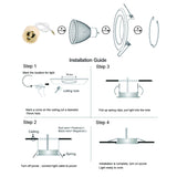 1 x RAW Customer Returns LED Recessed Spotlights for Plasterboard, 5W Equivalent to 50W, 230V Cold Light 6000K, Adjustable 30 , Beam Angle 120 , Round White Metal Frame, Non-Dimmable Set of 10  - RRP €45.98