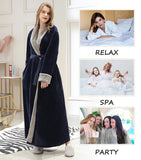 1 x RAW Customer Returns CaiDieNu Women s Long Winter Dressing Gown Warm Bathrobe in Soft Fleece - Christmas Gift Ideas for the Wife - Blue L - RRP €38.98