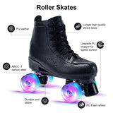 1 x RAW Customer Returns Roller skates for girls women, women s classic retro roller skates, 4 shiny roller skates, quad children s skates, PU leather adult roller skates for indoor outdoor, ideal for beginners - RRP €49.99