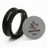 1 x RAW Customer Returns Coffee Dosing Ring 53mm 53mm Puck Screen, Aluminum Metal Espresso Funnel Accurate Filling of Coffee Powder with Reusable 1.7mm Thick 150 m Espresso Puck Screen 316L for 53mm Portafilter - RRP €20.16