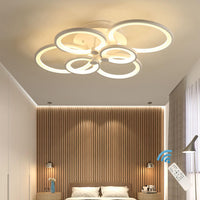 1 x RAW Customer Returns Ganeed LED Ceiling Light, 6 Rings 72W Dimmable Chandelier Creative Acrylic Ceiling Lighting Modern Ceiling Lamp with Remote Control for Bedroom Living Room Study - RRP €110.92