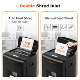 1 x RAW Customer Returns Bonsaii Document Shredder 120 Sheets with automatic feeding, P-4 micro-cut, Extremely quiet with Only 62dB, with a 23 liter container and 4 Wheels C233-B  - RRP €138.95